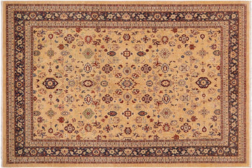 handmade Traditional Kafkaz Chobi Ziegler Beige Blue Hand Knotted RECTANGLE 100% WOOL area rug 9 x 12